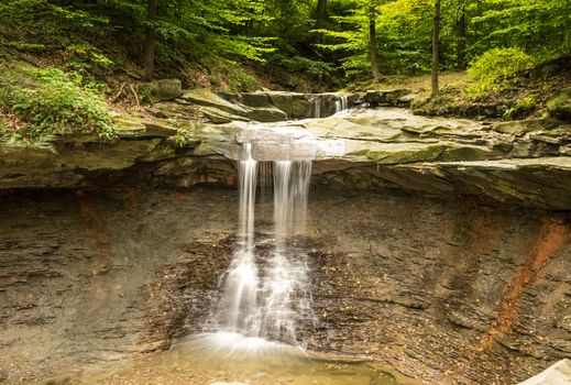 Nature scene with silky waterfall at Blue Hen Falls