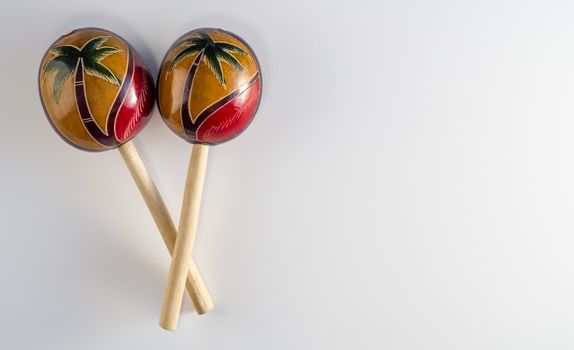 Pair of Maracas on white background