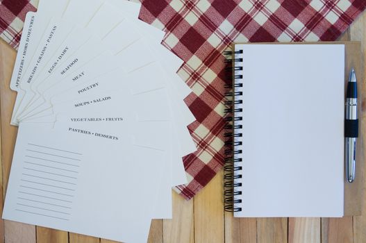Recipe Card Categories and Blank Notebook