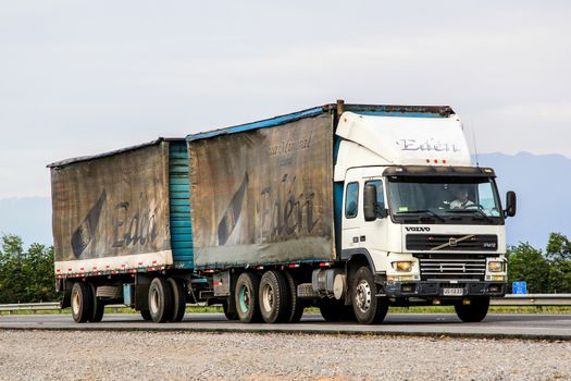 O'HIGGINS, CHILE - NOVEMBER 19, 2015: Cargo truck Volvo FM12.380 at the Pan-American Highway.