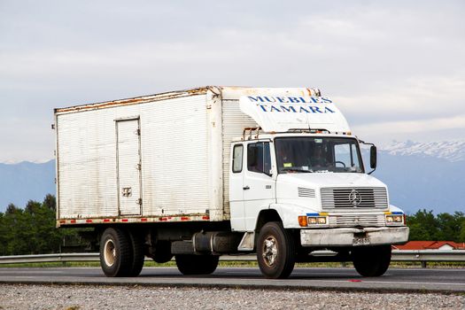 O'HIGGINS, CHILE - NOVEMBER 19, 2015: Cargo truck Mercedes-Benz LS 1621 at the Pan-American Highway.