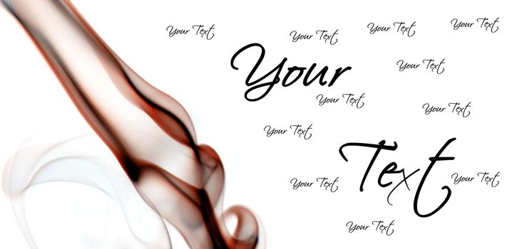 Red insence smoke on white background with free space for your text on right side.
