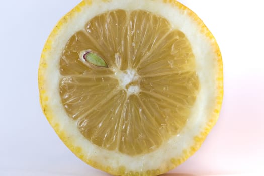 Lemon slice isolated on white.