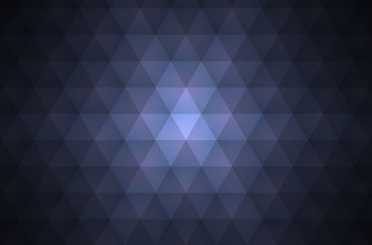 Blue abstract geometric background formed with triangles in rows