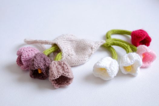 knit, knitting, knitted, yarn, wool, handmade, hand made, homemade, home made, flower, flowers, tulip, tulips, art, colorful, floral, flora, vietnam, viet nam, vietnamese, spring, spring flowers, bouquet, woman day, mothers day, springtime, decor, home, ornament, tet, lunar new year, hobby, diy, meaningful, abstract, leisure, color, colour, woolen, white background, background, white, product, gift