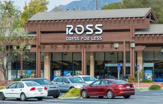 LA CRESCENTA, CA/USA - JANUARY 9, 2016: Ross Dress For Less store exterior. Ross Stores, Inc., is an American chain of off-price department stores.