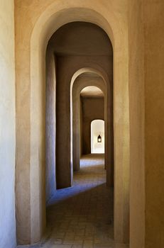 Archway in a medieval castle in Spain