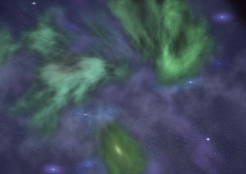 Far being shone nebula and star field against space. "Elements of this image furnished by NASA".