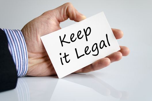 Keep it legal text concept isolated over white background