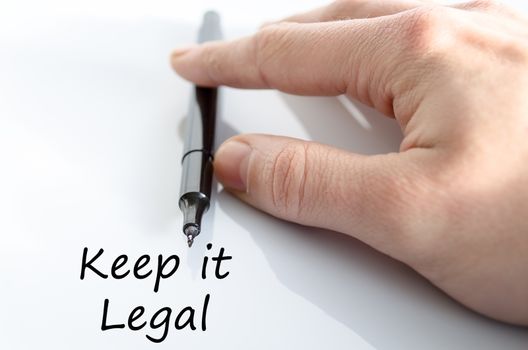 Keep it legal text concept isolated over white background