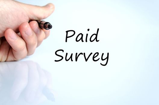 Paid survey text concept isolated over white background