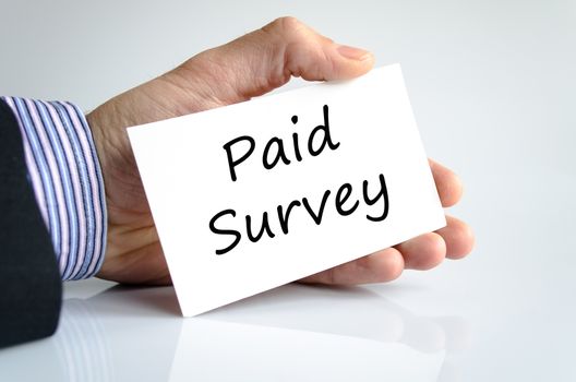Paid survey text concept isolated over white background