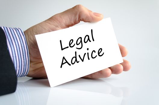 Legal advice text concept isolated over white background