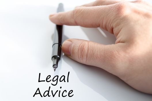 Legal advice text concept isolated over white background