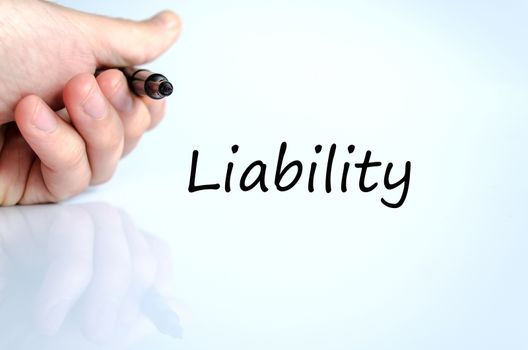 Liability text concept isolated over white background