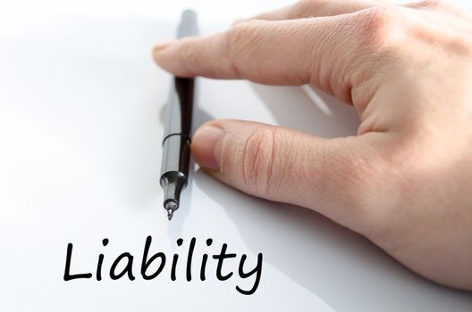 Liability text concept isolated over white background