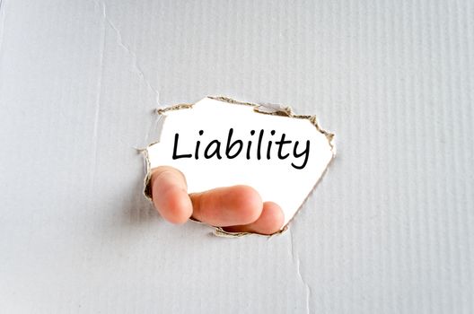 Liability text concept isolated over white background