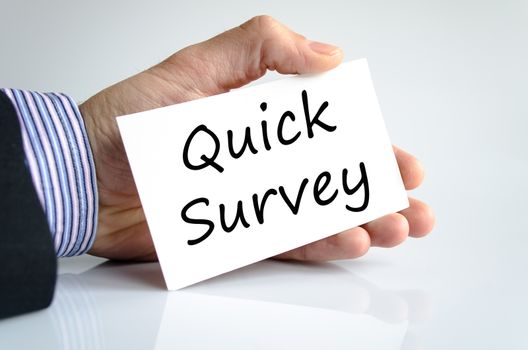 Quick survey text concept isolated over white background