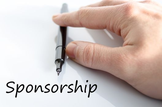Sponsorship text concept isolated over white background