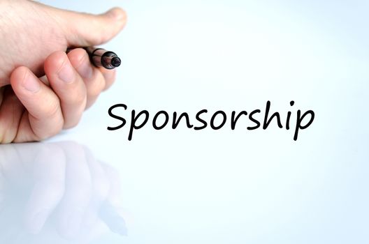 Sponsorship text concept isolated over white background