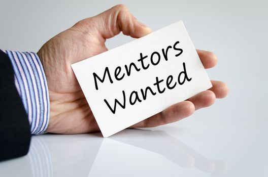 Mentors wanted text concept isolated over white background