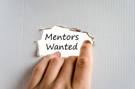 Mentors wanted text concept isolated over white background