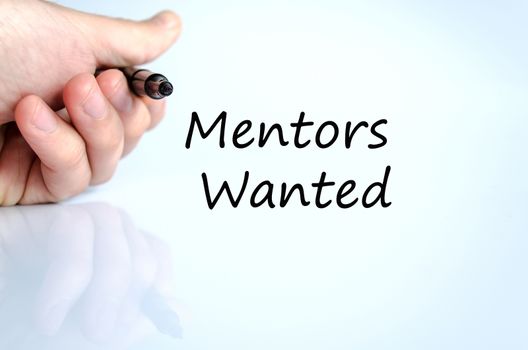 Mentors wanted text concept isolated over white background