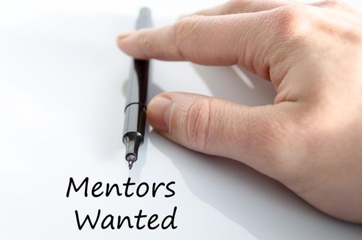 Mentors wanted text concept isolated over white background