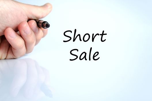 Short sale text concept isolated over white background