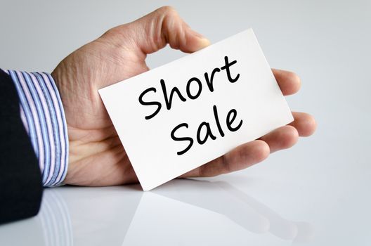Short sale text concept isolated over white background