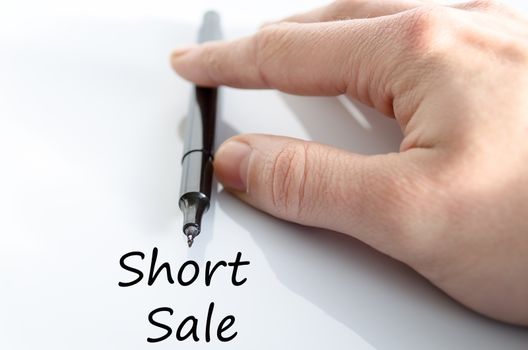 Short sale text concept isolated over white background