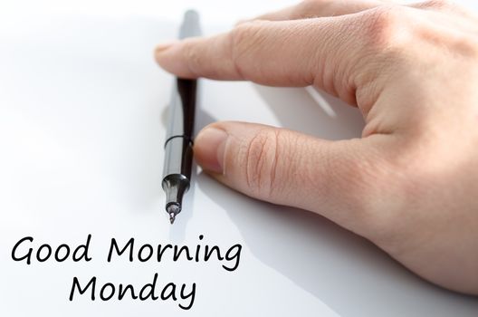 Good morning monday text concept isolated over white background