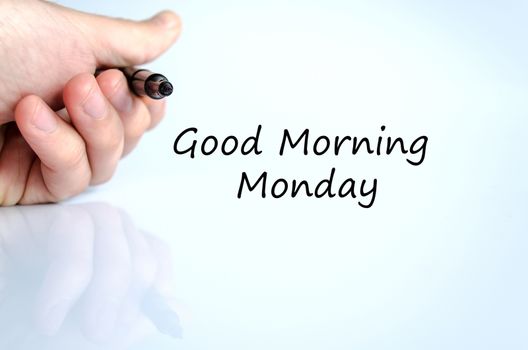 Good morning monday text concept isolated over white background