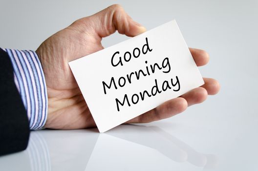 Good morning monday text concept isolated over white background