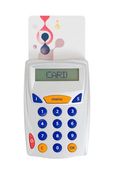 Banking at home, card reader for reading a bank card - Card
