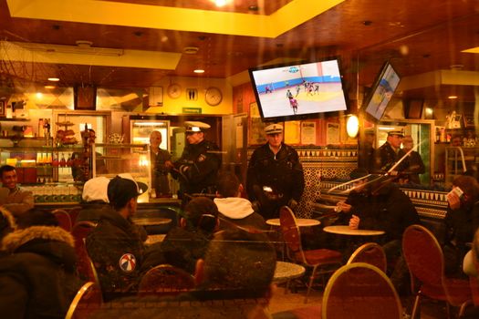 GERMANY, Düsseldorf: Nearly 300 police officers conduct searches in Düsseldorf, the capital of the German state North Rhine Westphalia, during the night between January 16 and January 17, 2016. Police looked for suspects in restaurants and eateries in the area around the city's railway station, also known as the Maghreb neighborhood due to the high number of North Africans living there. Security forces in North Rhine Westphalia have come under pressure after criticism that they did little to prevent sexual assaults and robberies on New Year's Eve in Cologne. On that night, over a 1,000 men mainly suspected to be of North African and Arab origin sexually harassed and robbed hundreds of women at Cologne's main railway station.