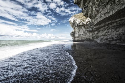 Where sky meets ocean. Photograph of a beach landscape