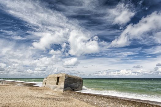 Where sky meets ocean. Photograph of a beach landscape