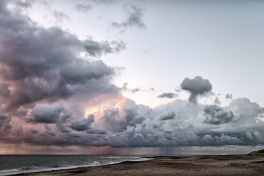 Where sky meets ocean. Photograph of a beach landscape