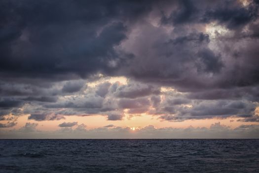 Where sky meets ocean. Photograph of a beach landscape