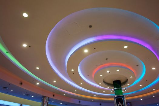 Modern interior decoration design beautiful ceiling lights in different colors