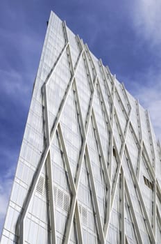 BARCELONA, SPAIN - OCTOBER 08, 2015: Diagonal ZeroZero skyscraper, Telefonica's office building in Barcelona, Spain 