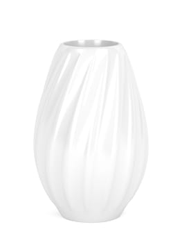 Swirl ceramic vase on white background