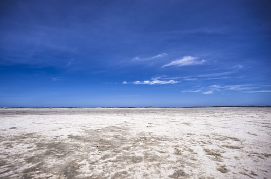 Beautiful white sand and bright blue sky