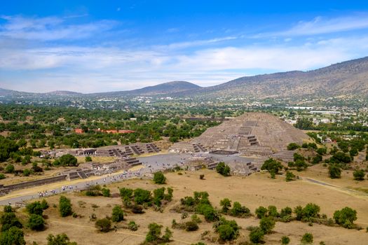 Scenic view of Pyramid of the Moon in Teotihuacan, near Mexico city, Mexico