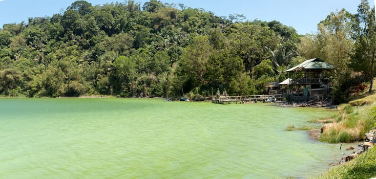 famous tourist attraction sulphurous lake - Danau Linow, North Sulawesi Indonesia