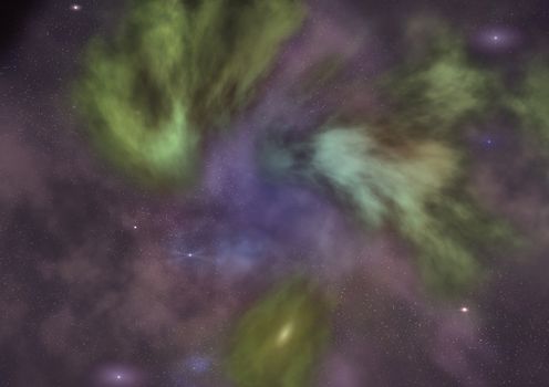 Far being shone nebula and star field against space. "Elements of this image furnished by NASA".