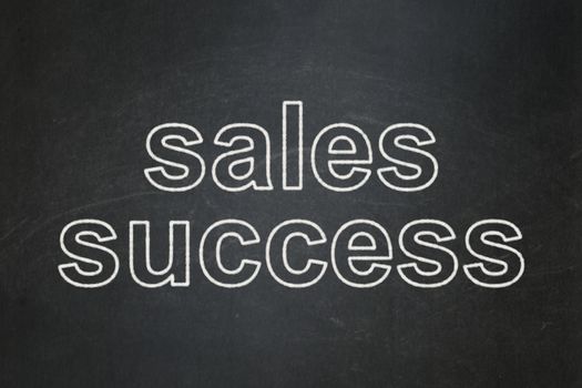 Advertising concept: text Sales Success on Black chalkboard background