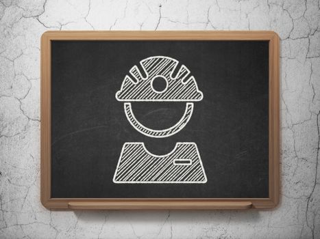 Industry concept: Factory Worker icon on Black chalkboard on grunge wall background