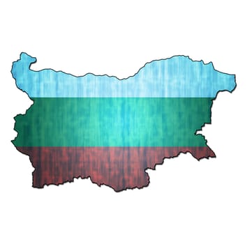 map with flag of bulgaria with national borders